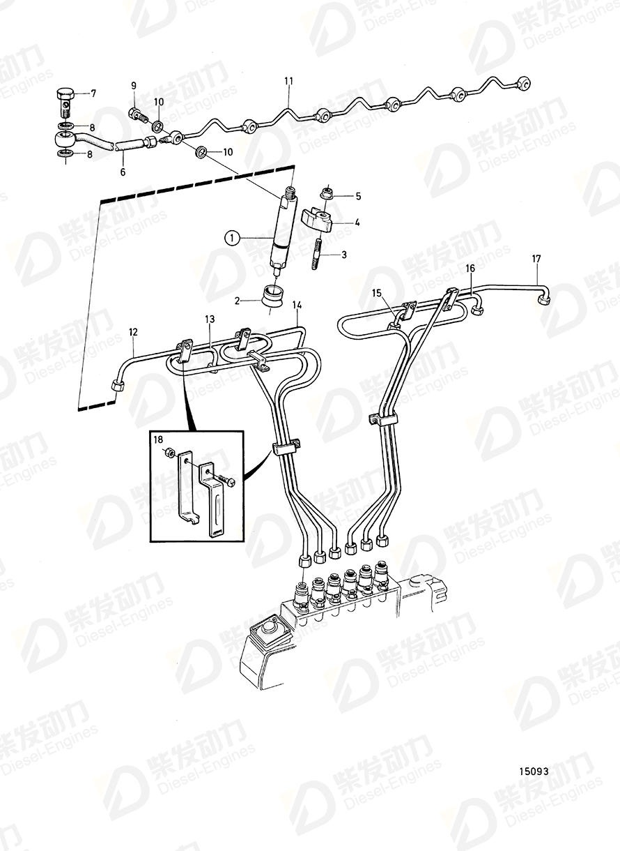 VOLVO Injector, exch 3803279 Drawing